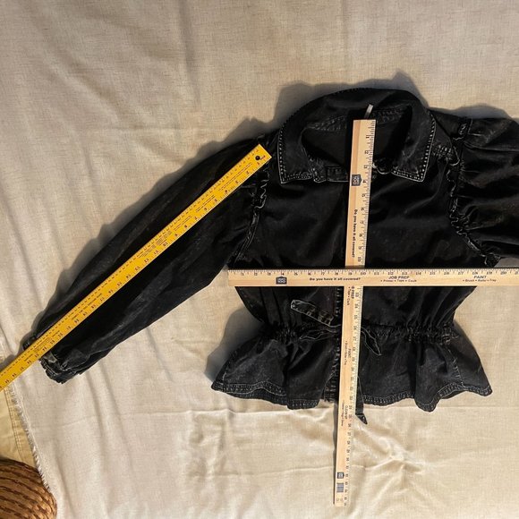 Free People Washed Black Jean Jacket - Picture 12 of 13